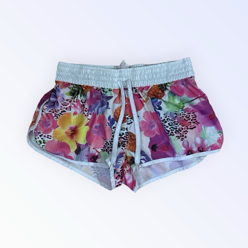 OP Shorts MEDIUM Beach Cover up Casual Quick Dry Floral Multicolor